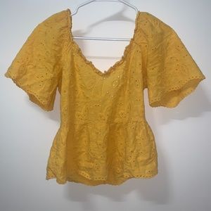 Yellow embroidered top